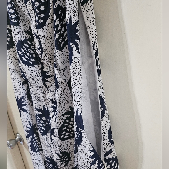Lucca Couture Navy and White Pineapple Maxi Dress - Picture 5 of 7